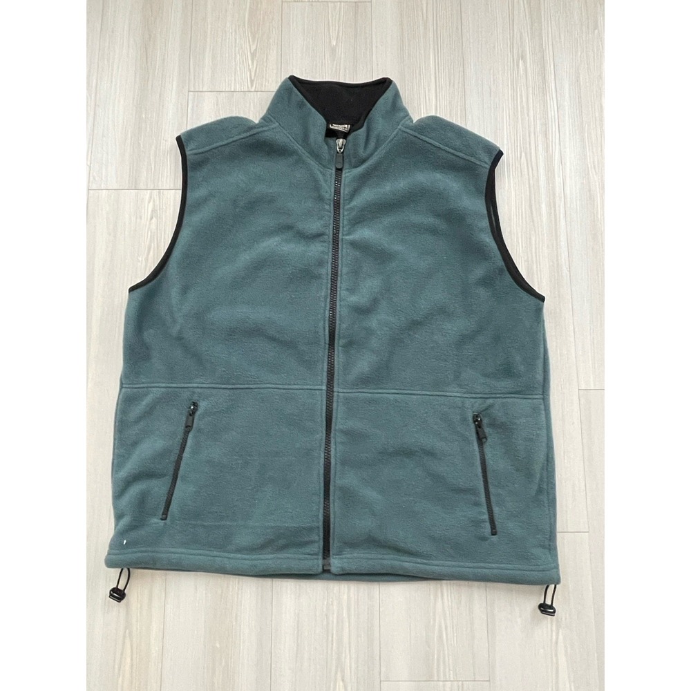 Vintage Ouray Sportswear Green Fleece Vest Size XXL Full Zip Pockets